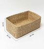 (1Pc) Beige Straw Rectangular Storage Basket & Wardrobe Organiser