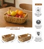 Set Of 2 Beige Water Hyacinth Handmade Storage Basket & Wardrobe Organiser