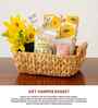(1Pc) Beige Water Hyacinth Handmade Storage Basket & Wardrobe Organiser