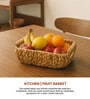 (1Pc) Beige Water Hyacinth Handmade Storage Basket & Wardrobe Organiser