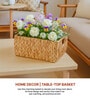 (1Pc) Beige Water Hyacinth Handmade Storage Basket & Wardrobe Organiser