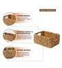 (1Pc) Beige Water Hyacinth Handmade Storage Basket & Wardrobe Organiser