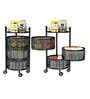 Storage Rack | 3-Layer Round Multipurpose Storage Trolley with Wheels | Rotating Vegetable Kitchen Rack | Kitchen Cabinet Spice Rack | Metal Fruit Storage Rack | Black