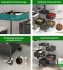 Storage Rack | 4-Layer Square Multipurpose Storage Trolley with Wheels | Rotating Vegetable Kitchen Rack | Kitchen Cabinet Spice Rack | Metal Fruit Storage Rack | Black