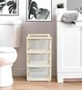 Cream Storage Rolling Cart With Wheels 3 Layer