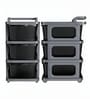 Grey Storage Rolling Cart With Wheels 3 Layer