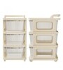 Cream Storage Rolling Cart With Wheels 3 Layer