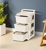 Cream Storage Rolling Cart With Wheels 3 Layer