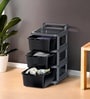 Grey Storage Rolling Cart With Wheels 3 Layer