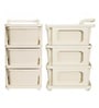 Cream Storage Rolling Cart With Wheels 3 Layer