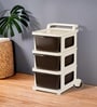 Cream Storage Rolling Cart With Wheels 3 Layer