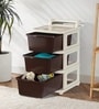 Cream Storage Rolling Cart With Wheels 3 Layer
