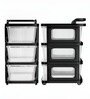 Black Storage Rolling Cart With Wheels 3 Layer