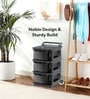Grey Storage Rolling Cart With Wheels 3 Layer