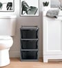 Grey Storage Rolling Cart With Wheels 3 Layer