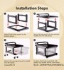 Black Storage Rolling Cart With Wheels 3 Layer