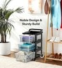 Black Storage Rolling Cart With Wheels 3 Layer