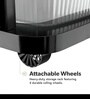 Black Storage Rolling Cart With Wheels 3 Layer