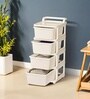 Cream Storage Rolling Cart With Wheels 4 Layer