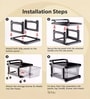 Black Storage Rolling Cart With Wheels 4 Layer