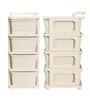 Cream Storage Rolling Cart With Wheels 4 Layer