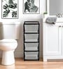 Black Storage Rolling Cart With Wheels 4 Layer
