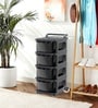 Grey Storage Rolling Cart With Wheels 4 Layer