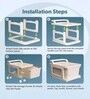 Cream Storage Rolling Cart With Wheels 4 Layer