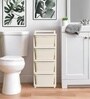 Cream Storage Rolling Cart With Wheels 4 Layer