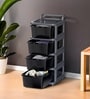 Grey Storage Rolling Cart With Wheels 4 Layer