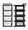 Black Storage Rolling Cart With Wheels 4 Layer