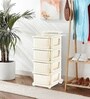 Cream Storage Rolling Cart With Wheels 4 Layer