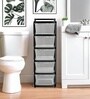 Black Storage Rolling Cart With Wheels 5 Layer