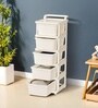 Cream Storage Rolling Cart With Wheels 5 Layer