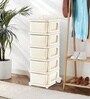 Cream Storage Rolling Cart With Wheels 5 Layer