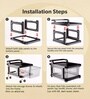Black Storage Rolling Cart With Wheels 5 Layer