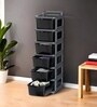 Grey Storage Rolling Cart With Wheels 6 Layer