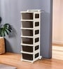 Cream Storage Rolling Cart With Wheels 6 Layer
