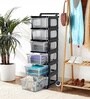 Black Storage Rolling Cart With Wheels 6 Layer