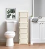 Cream Storage Rolling Cart With Wheels 6 Layer
