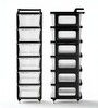 Black Storage Rolling Cart With Wheels 6 Layer