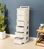 Cream Storage Rolling Cart With Wheels 6 Layer