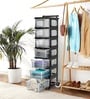 Black Storage Rolling Cart With Wheels 7 Layer