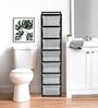 Black Storage Rolling Cart With Wheels 7 Layer