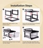 Black Storage Rolling Cart With Wheels 7 Layer