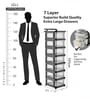 Black Storage Rolling Cart With Wheels 7 Layer