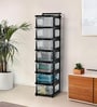 Black Storage Rolling Cart With Wheels 7 Layer