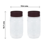 Varmora Store N Stack | Dry Storage Plastic Containers | Easy-Open Airtight Lid | Transparent Plastic Canisters | Set of 2- 1000 ml each- Brown