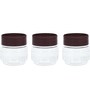 Varmora Store N Stack | Dry Storage Plastic Containers | Easy-Open Airtight Lid | Transparent Plastic Canisters | Set of 3- 500 ml each- Brown