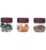 Varmora Store N Stack | Dry Storage Plastic Containers | Easy-Open Airtight Lid | Transparent Plastic Canisters | Set of 3- 500 ml each- Brown